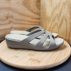 Crocs Sanrah Strappy Wedge Slide Sandals Size 9
